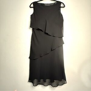 Jones New York semi-formal black, sleeveless, tiered dress. Sz 6. Preowned.